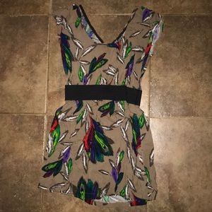 Multicolored feather dress